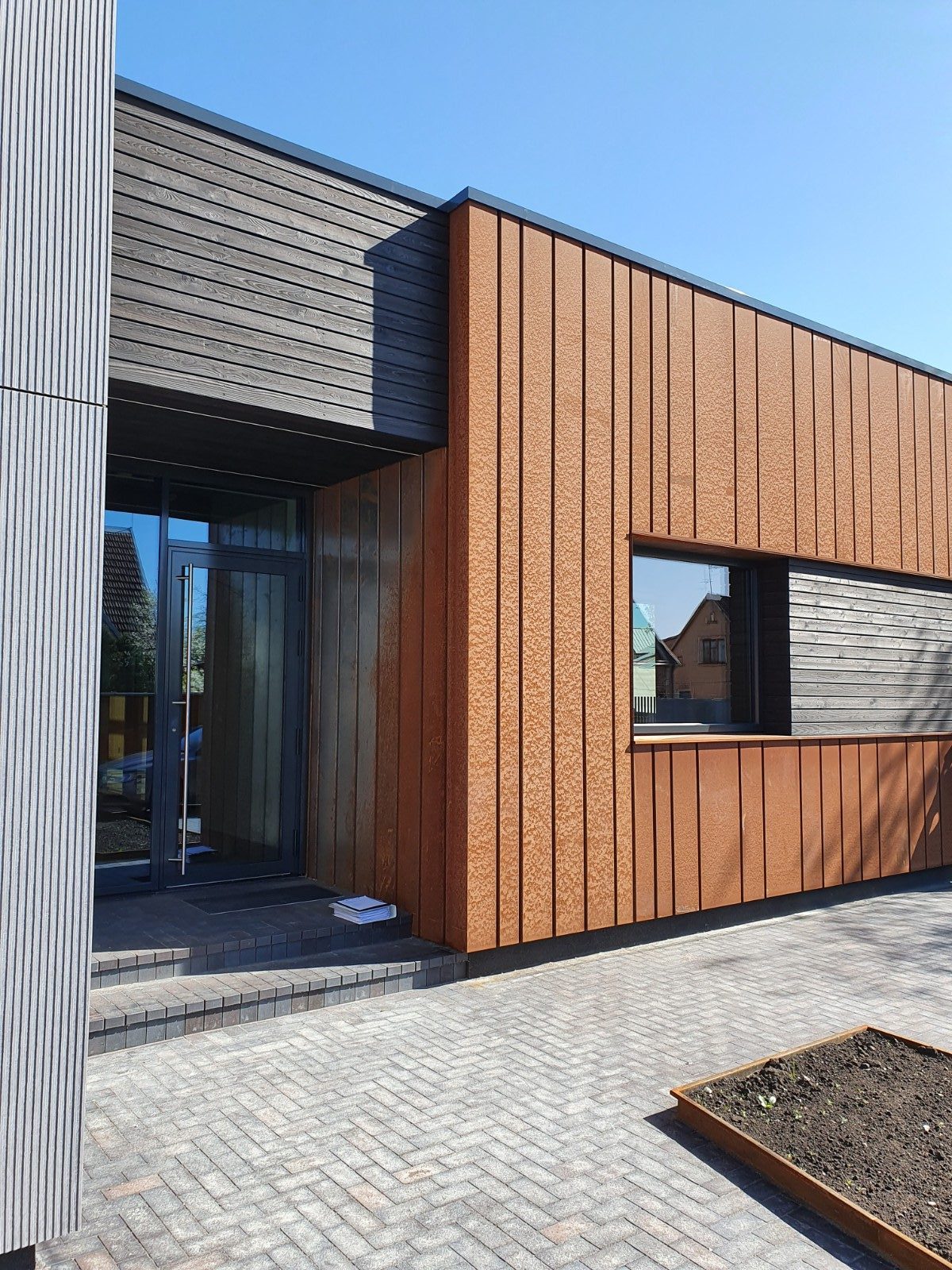 modern vertical wood siding