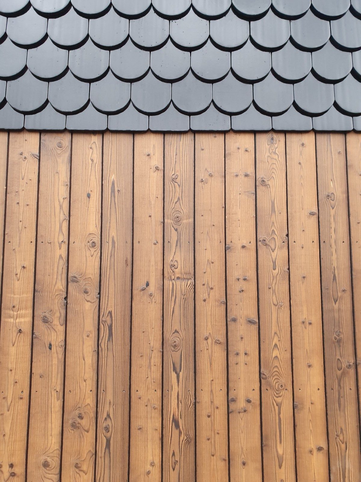 Redwood siding wall