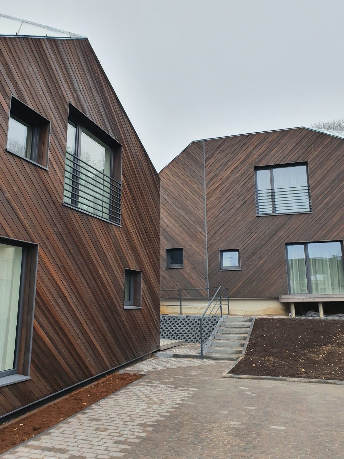 modern design house with Iroko siding